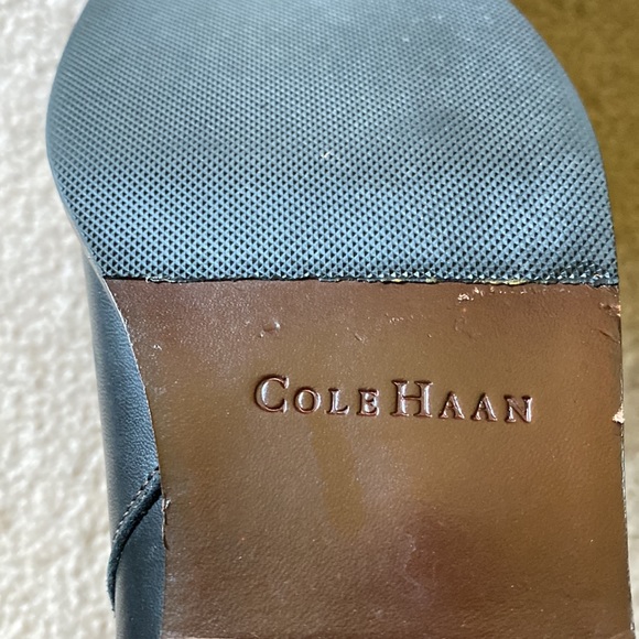 Cole Haan square toe zip up boots with logo embellishment. - Picture 2 of 3